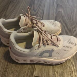 On Running Pink Athletic Shoes with Breathable Mesh and Cushioned Sole